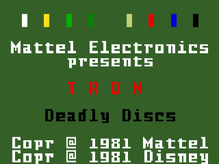Tron Deadly Discs title screen for Intellivision